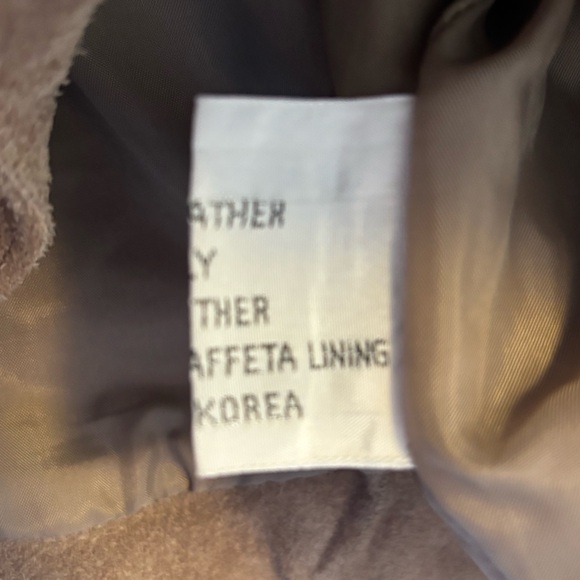 Vintage Le Soleil Suede Jacket Tan Puff Shoulder 80s Cropped Button Front - Picture 10 of 12